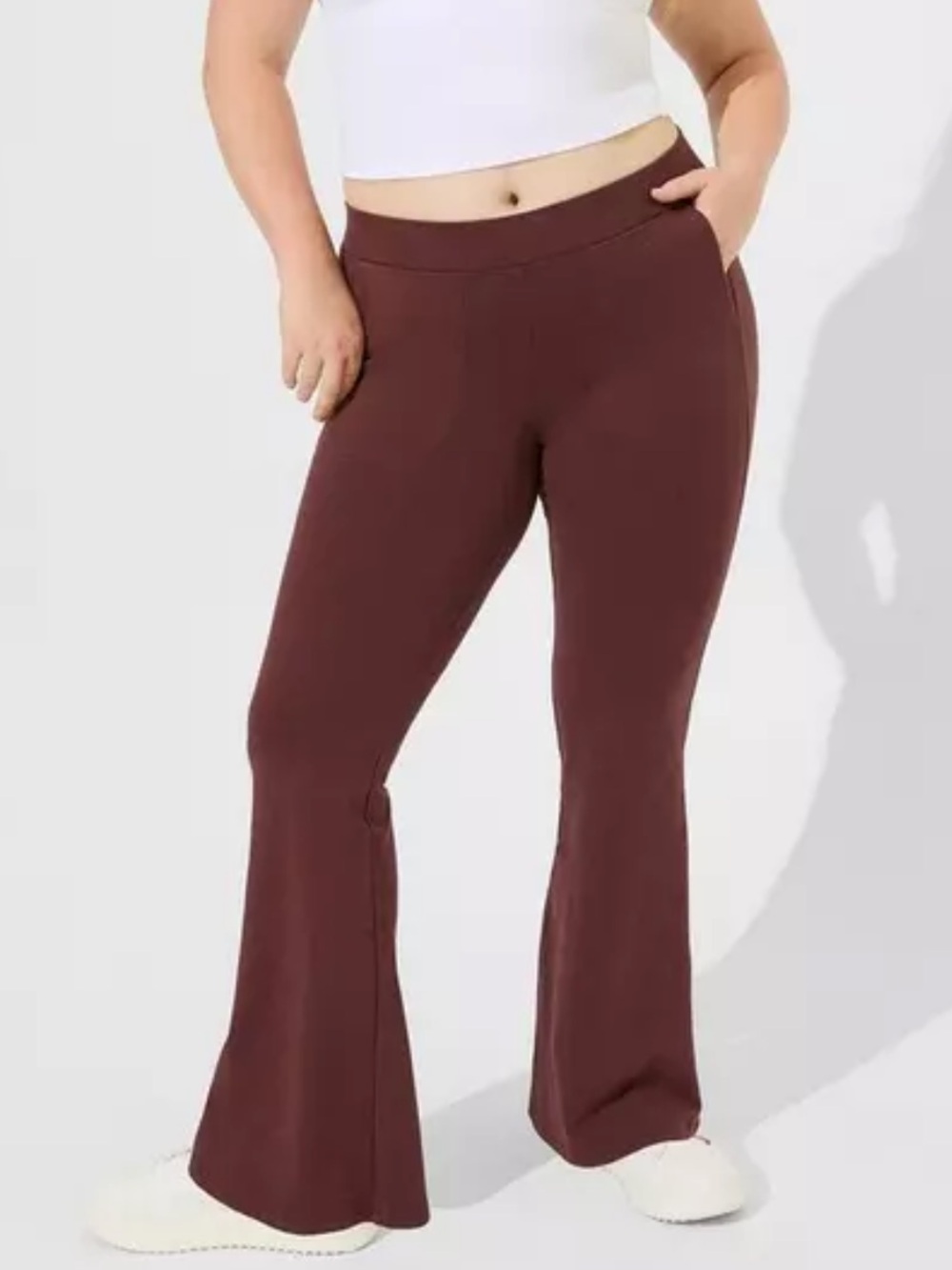 Torrid Flare Pocket Leggings Size 1X Brown Purple High Rise Casual